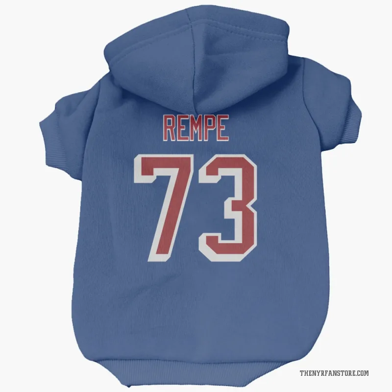 Matt Rempe  Blue New York Rangers  Cat & Dog Pet Hoodie