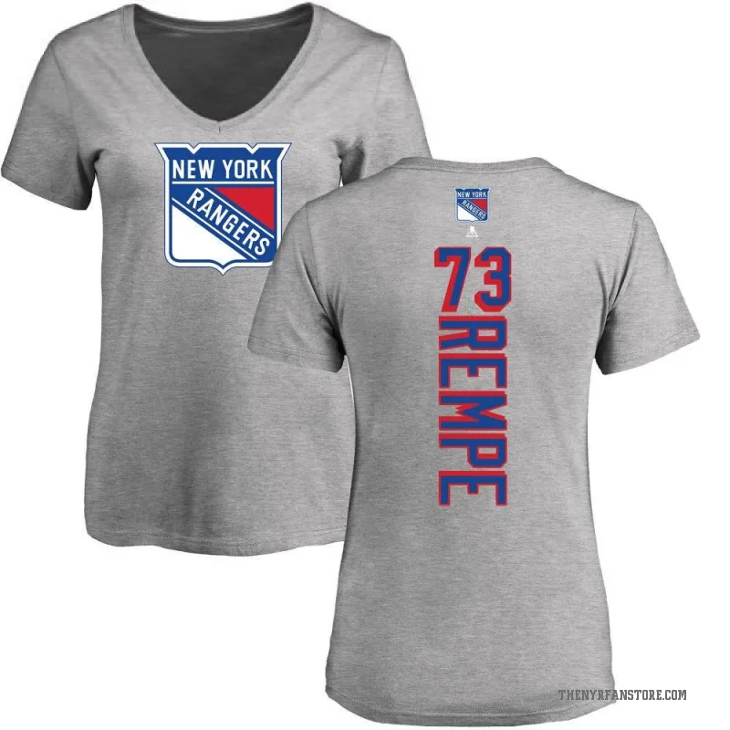 Matt Rempe Women's Ash New York Rangers Backer T-Shirt -