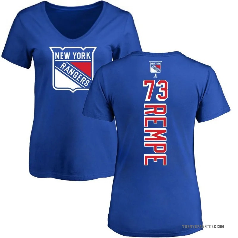 Matt Rempe Women's Blue New York Rangers Backer T-Shirt -