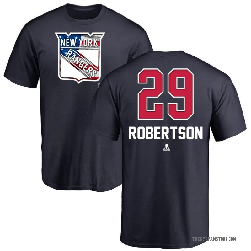 Matthew Robertson Men's Navy New York Rangers Name and Number Banner Wave T-Shirt -