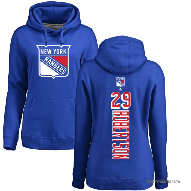 Matthew Robertson Women's Blue New York Rangers Branded Backer Pullover Hoodie