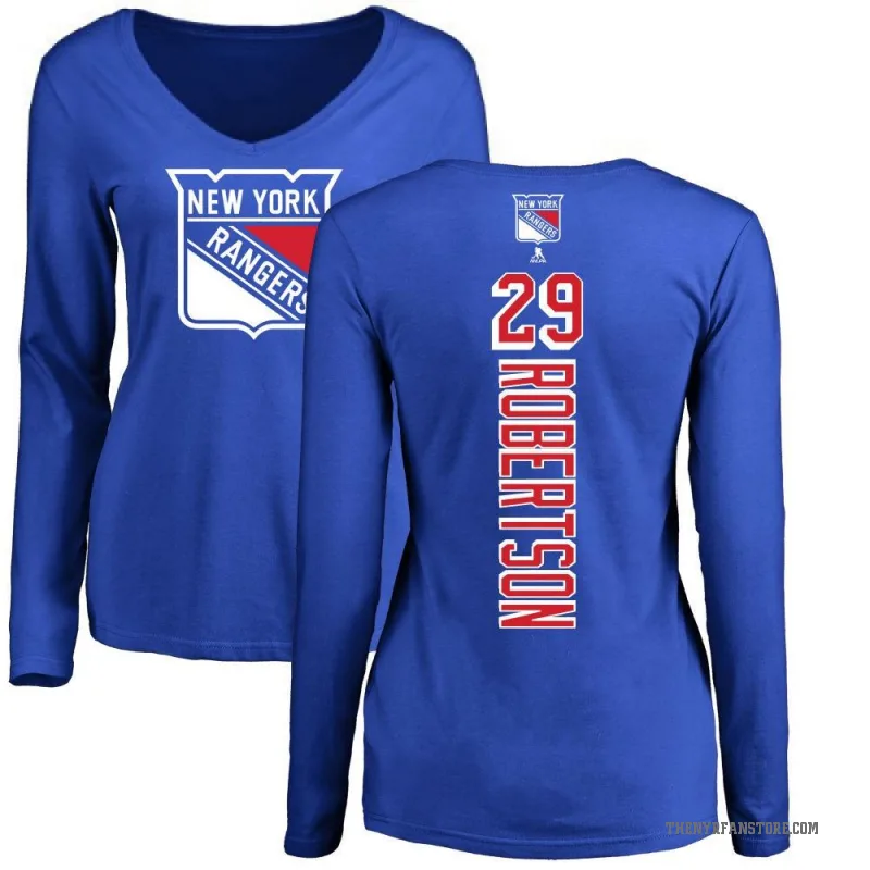 Matthew Robertson Women's Royal New York Rangers Backer Long Sleeve T-Shirt -
