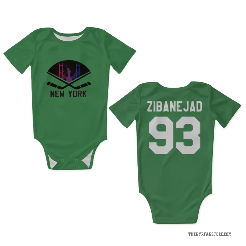 Mika Zibanejad  Green New York Rangers  Newborn & Infant Bodysuit