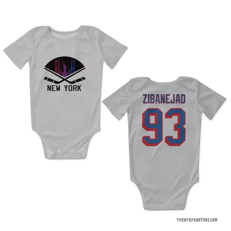 Mika Zibanejad  White New York Rangers  Newborn & Infant Bodysuit