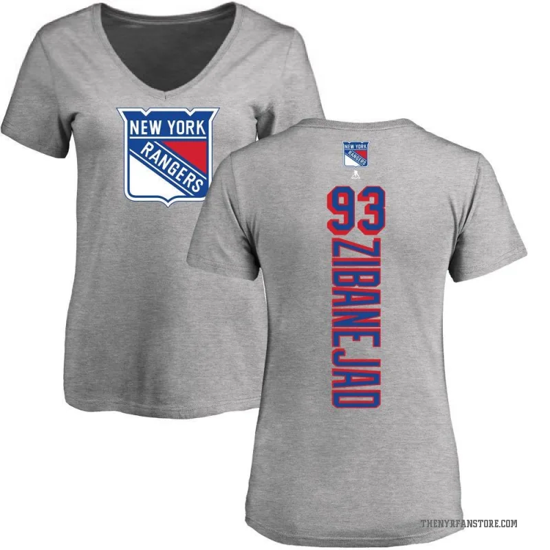 Mika Zibanejad Women's Ash New York Rangers Backer T-Shirt -