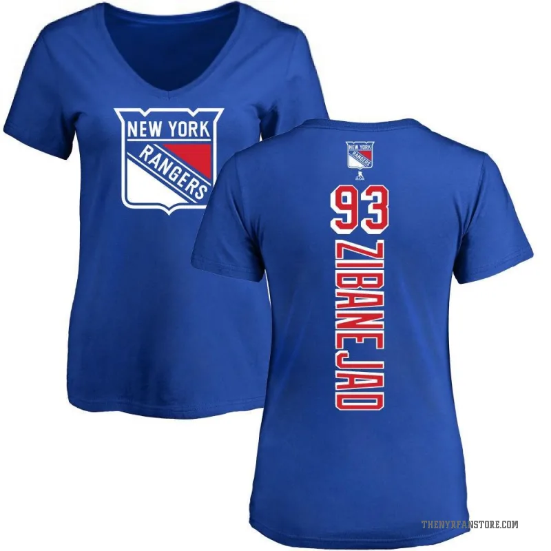 Mika Zibanejad Women's Blue New York Rangers Backer T-Shirt -