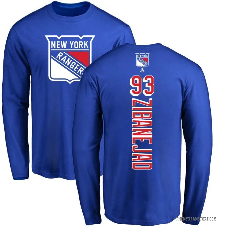 Mika Zibanejad Youth Royal New York Rangers Backer Long Sleeve T-Shirt -