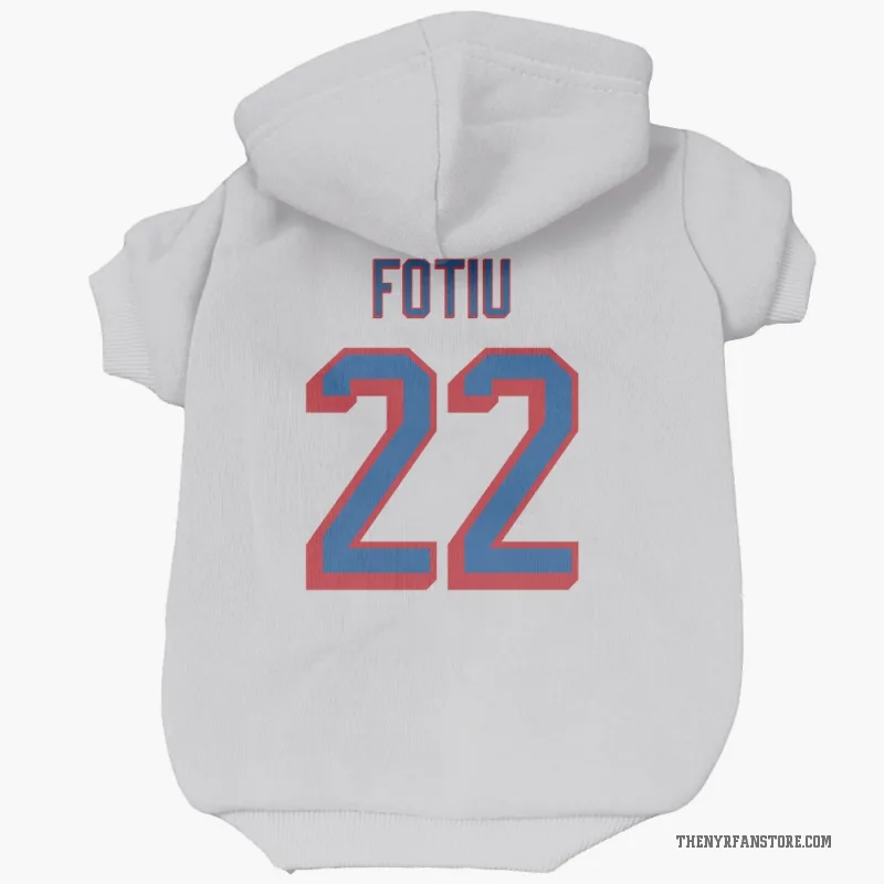Nick Fotiu  White New York Rangers  Cat & Dog Pet Hoodie