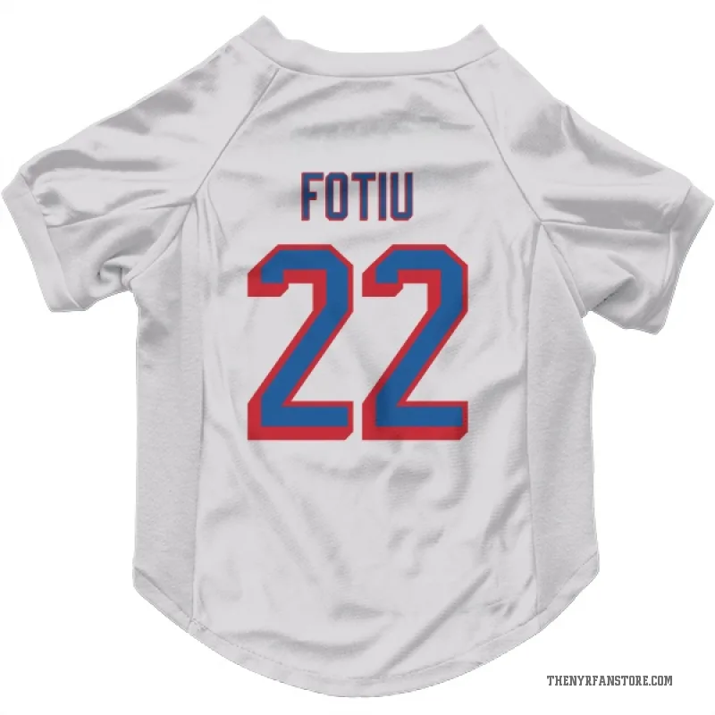 Nick Fotiu  White New York Rangers  Cat & Dog Pet Jersey