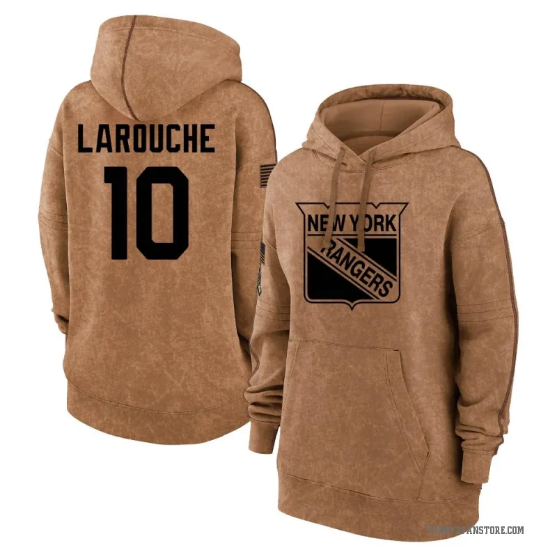 Pierre Larouche Women's Brown New York Rangers 2023 Salute to Service Pullover Hoodie
