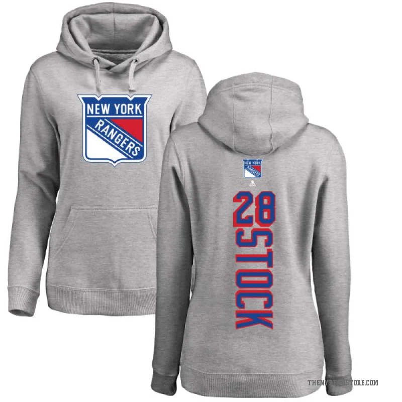 P.j. Stock Women's New York Rangers Branded Ash Backer Pullover Hoodie