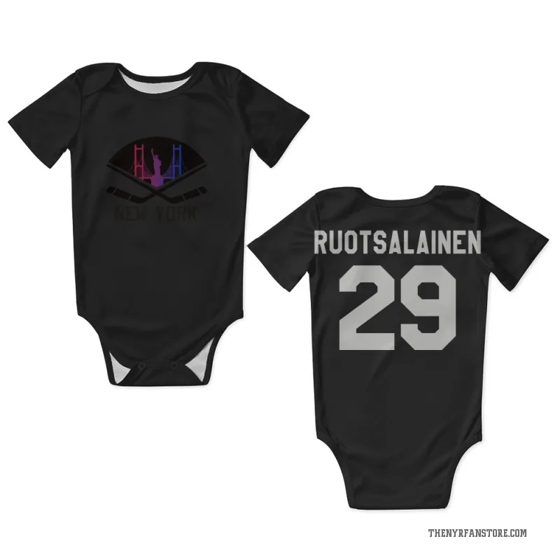 Reijo Ruotsalainen  Black New York Rangers  Newborn & Infant Bodysuit