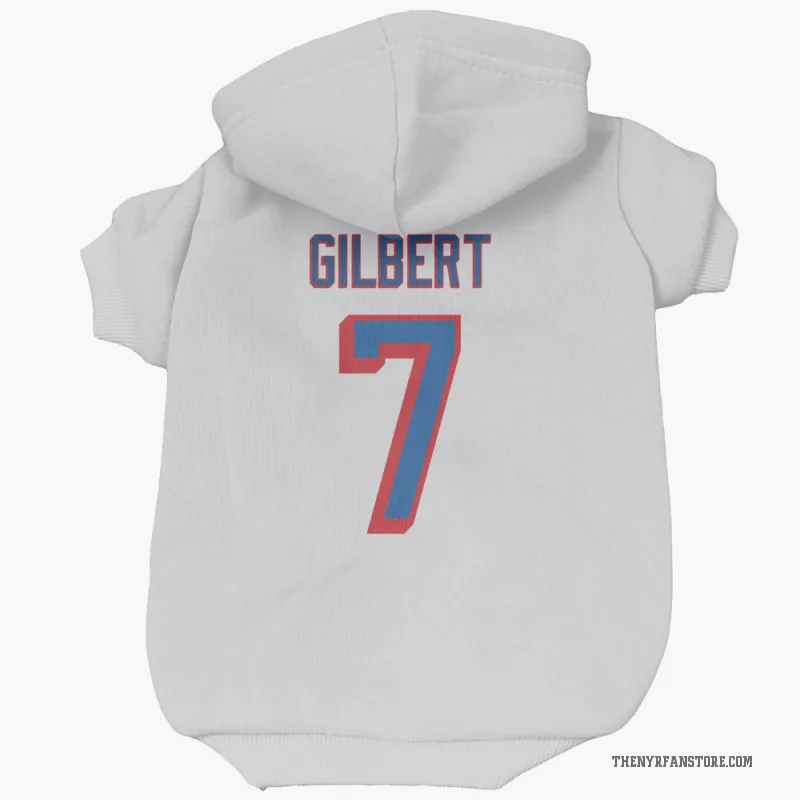 Rod Gilbert  White New York Rangers  Cat & Dog Pet Hoodie