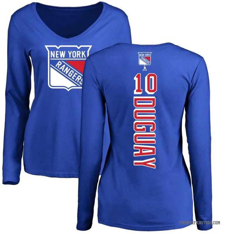 Ron Duguay Women's Royal New York Rangers Backer Long Sleeve T-Shirt -