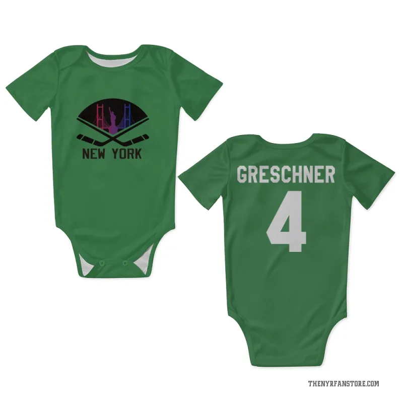 Ron Greschner  Green New York Rangers  Newborn & Infant Bodysuit