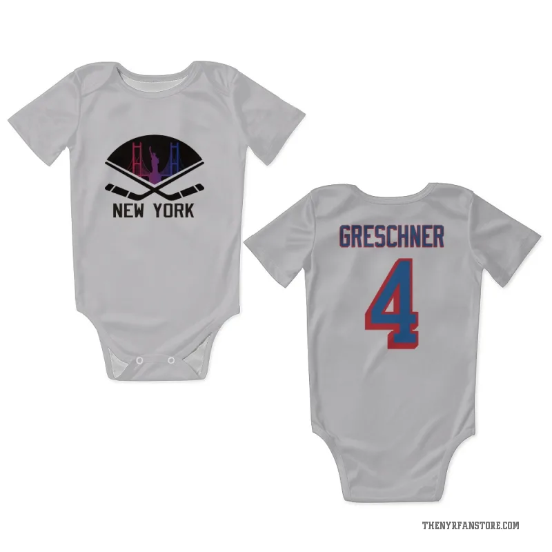 Ron Greschner  White New York Rangers  Newborn & Infant Bodysuit