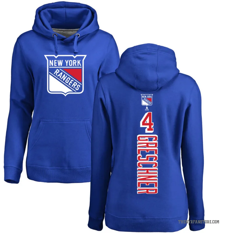 Ron Greschner Women's Blue New York Rangers Branded Backer Pullover Hoodie