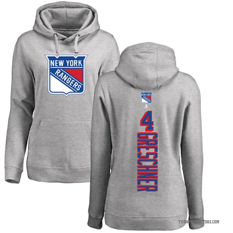 Ron Greschner Women's New York Rangers Branded Ash Backer Pullover Hoodie