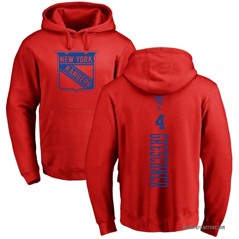Ron Greschner Youth Red New York Rangers Branded One Color Backer Pullover Hoodie