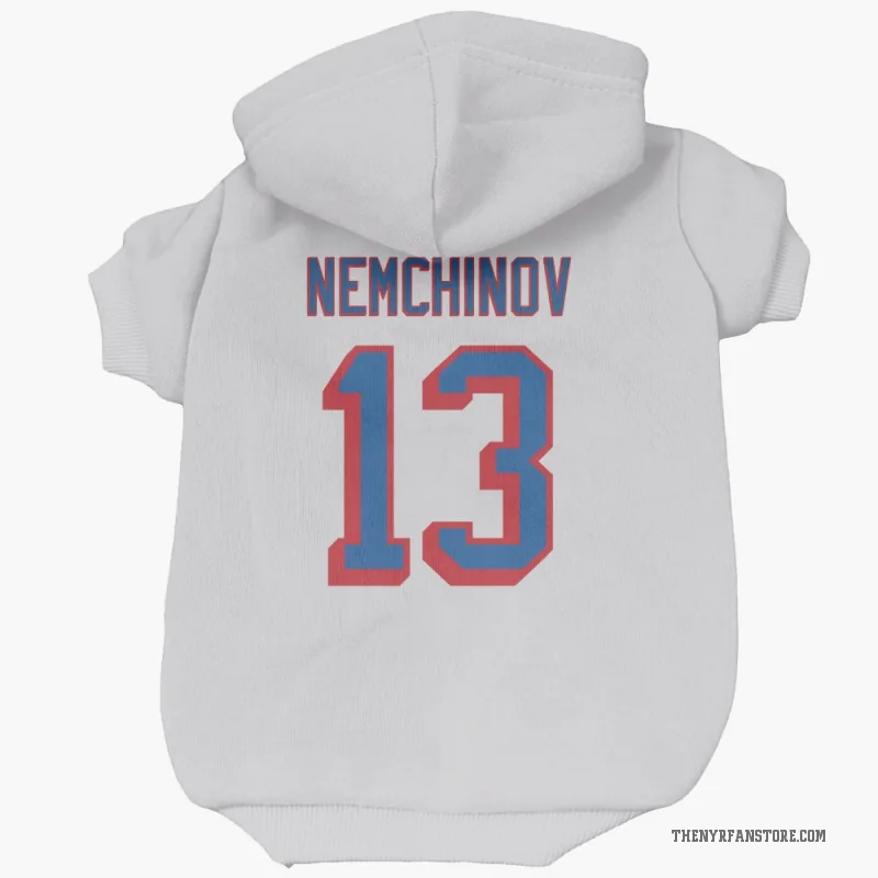 Sergei Nemchinov  White New York Rangers  Cat & Dog Pet Hoodie