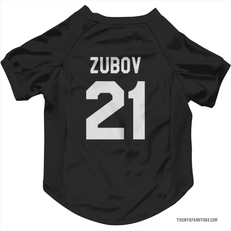 Sergei Zubov  Black New York Rangers  Cat & Dog Pet Jersey