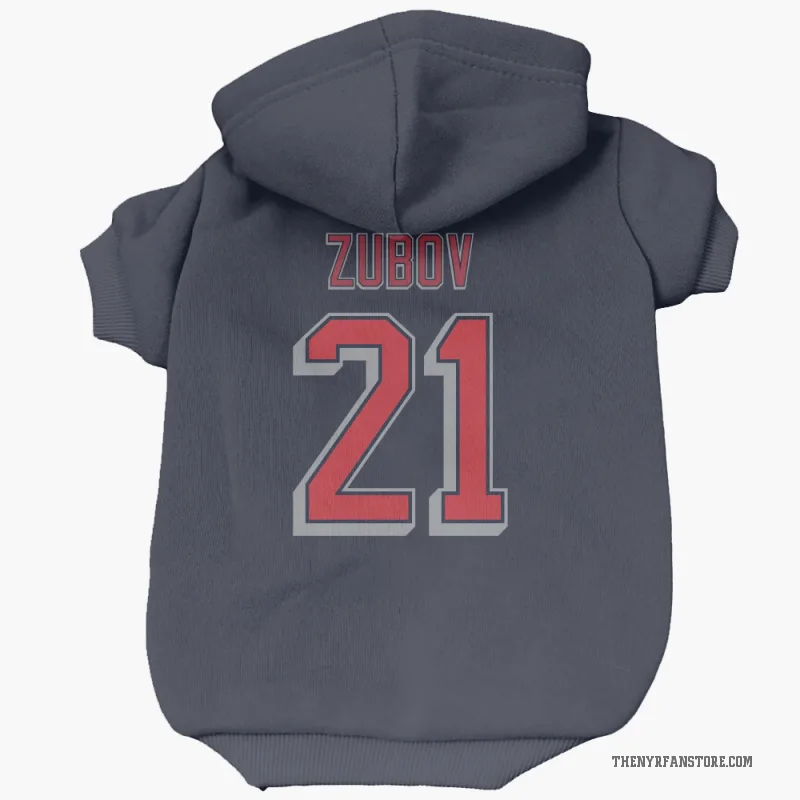 Sergei Zubov  Navy New York Rangers  Cat & Dog Pet Hoodie