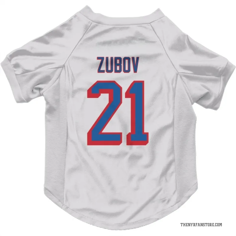 Sergei Zubov  White New York Rangers  Cat & Dog Pet Jersey