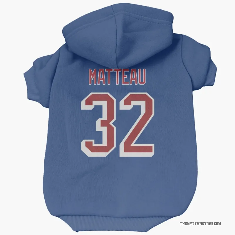 Stephane Matteau  Blue New York Rangers  Cat & Dog Pet Hoodie