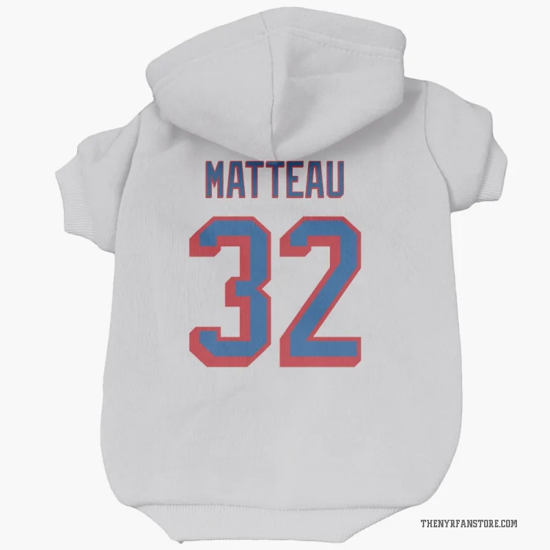 Stephane Matteau  White New York Rangers  Cat & Dog Pet Hoodie