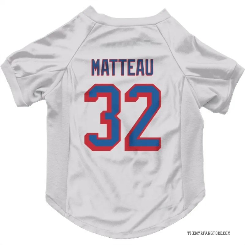 Stephane Matteau  White New York Rangers  Cat & Dog Pet Jersey