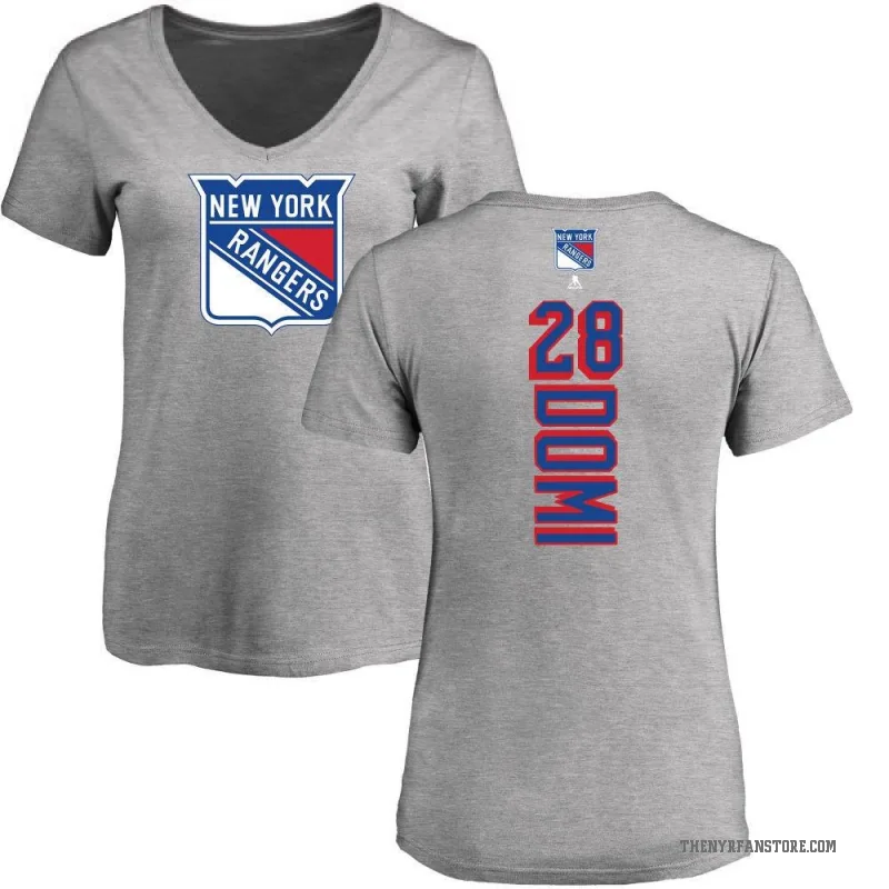 Tie Domi Women's Ash New York Rangers Backer T-Shirt -