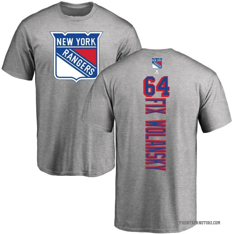 Trey Fix-Wolansky Men's Ash New York Rangers Backer T-Shirt -