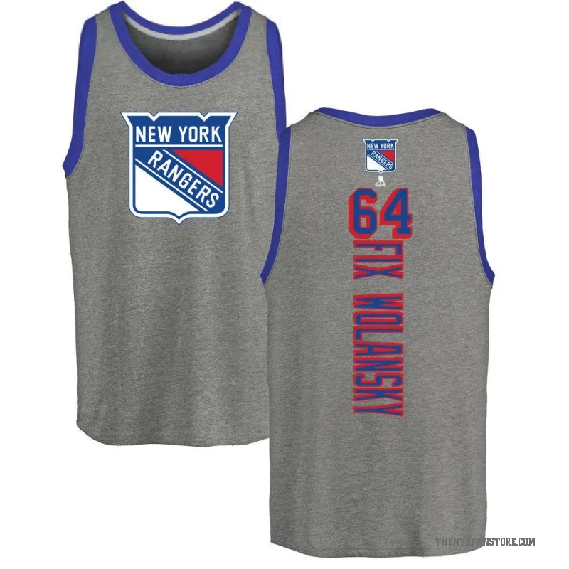 Trey Fix-Wolansky Men's Ash New York Rangers Backer Tank Top -