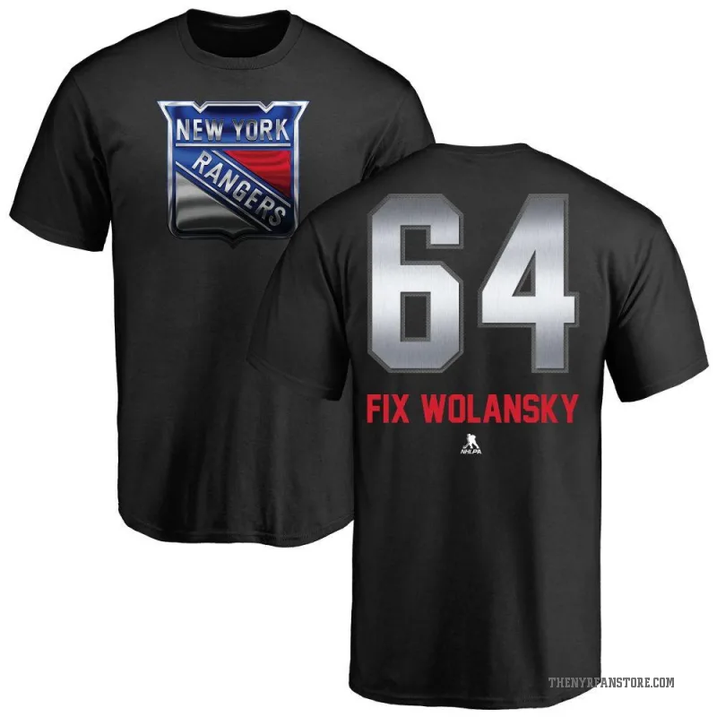 Trey Fix-Wolansky Men's Black New York Rangers Midnight Mascot T-Shirt