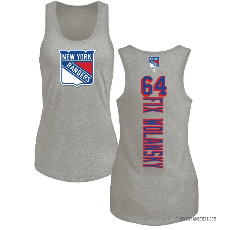 Trey Fix-Wolansky Women's Ash New York Rangers Backer Tank Top -