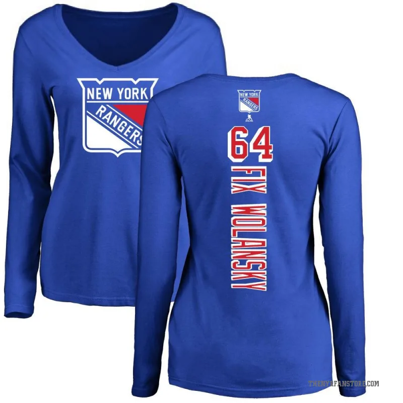 Trey Fix-Wolansky Women's Royal New York Rangers Backer Long Sleeve T-Shirt -