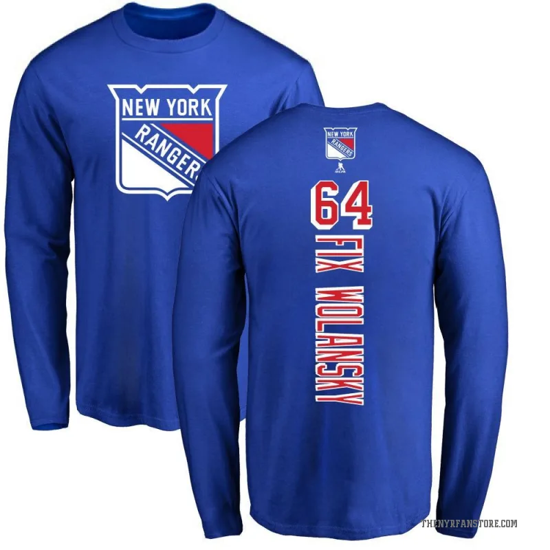Trey Fix-Wolansky Youth Royal New York Rangers Backer Long Sleeve T-Shirt -