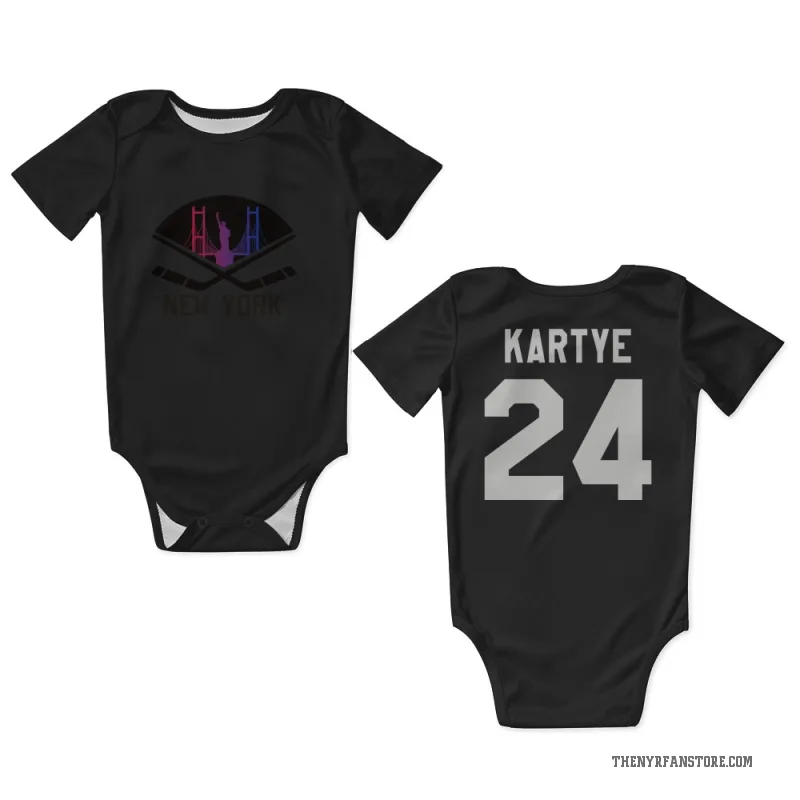 Tye Kartye  Black New York Rangers  Newborn & Infant Bodysuit