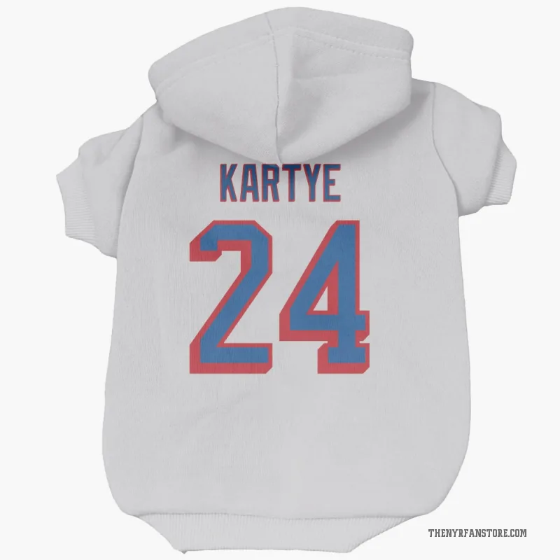 Tye Kartye  White New York Rangers  Cat & Dog Pet Hoodie