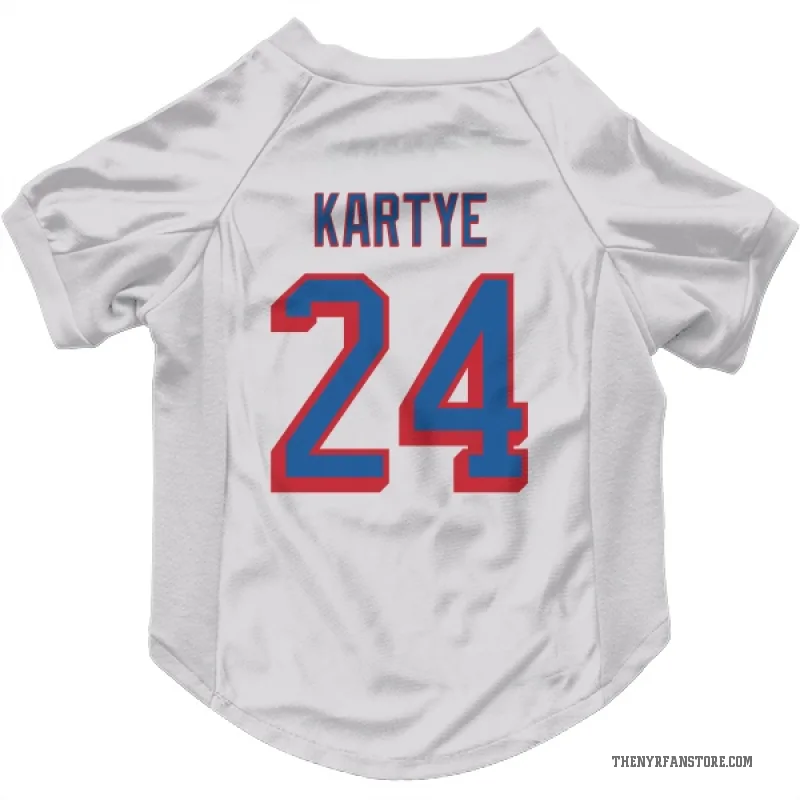 Tye Kartye  White New York Rangers  Cat & Dog Pet Jersey