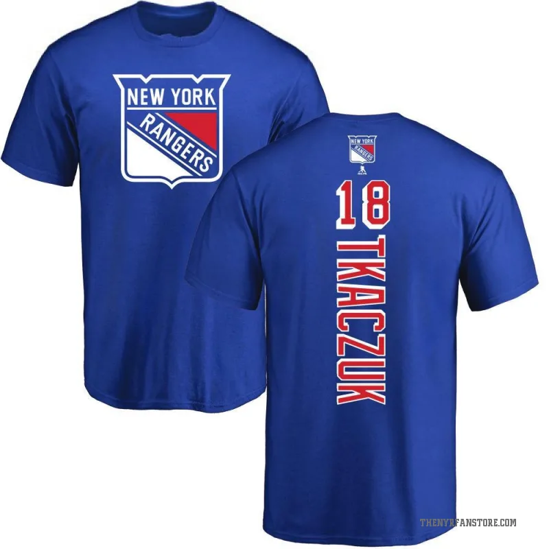 Walt Tkaczuk Men's Royal New York Rangers Backer T-Shirt -