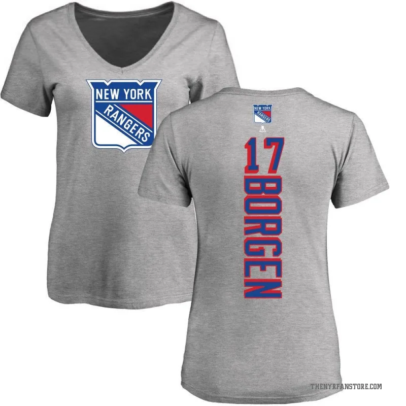 Will Borgen Women's Ash New York Rangers Backer T-Shirt -