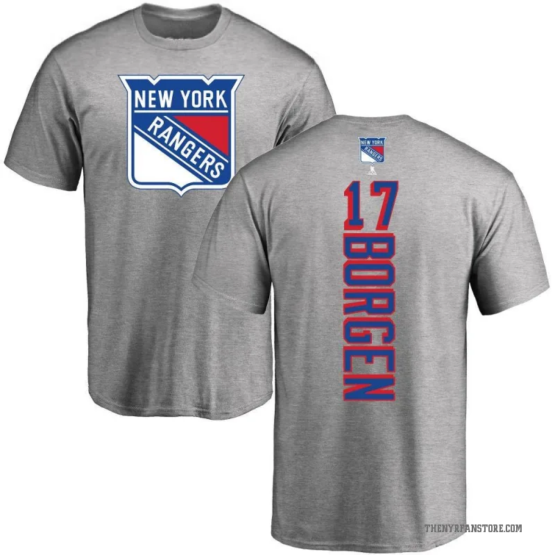 Will Borgen Youth Ash New York Rangers Backer T-Shirt -