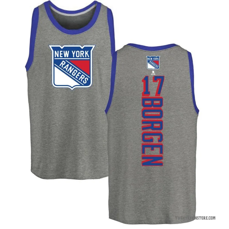 Will Borgen Youth Ash New York Rangers Backer Tank Top -