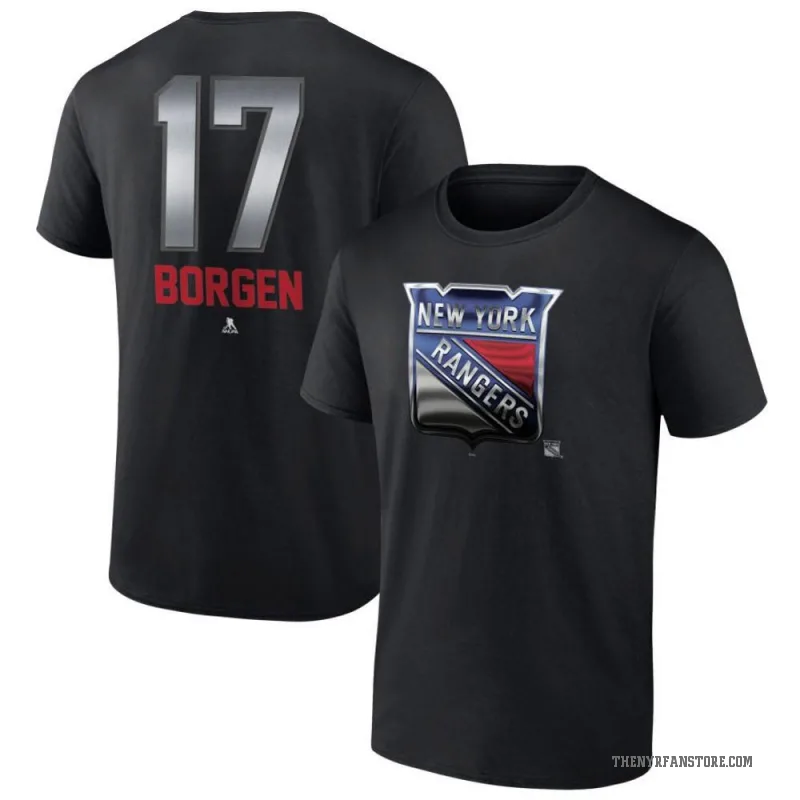 Will Borgen Youth Black New York Rangers Midnight Mascot Logo T-Shirt